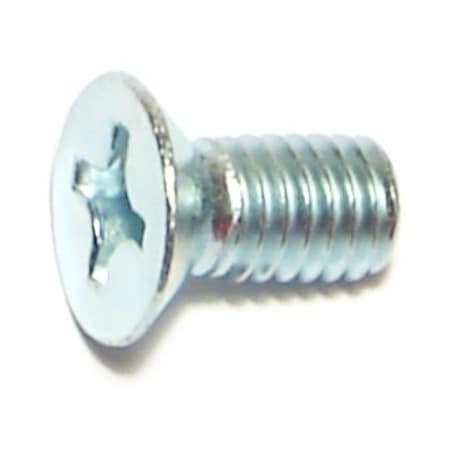 Midwest Fastener M6-1.00 x 12 mm Phillips Flat Machine Screw, Zinc Plated Steel, 50 PK 51508
